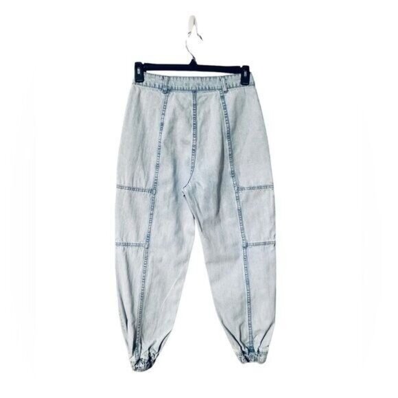 Hot Topic Indigo Denim Side Chain Jogger Jeans Size 5 Acid Wash Hip Hop … - Picture 5 of 9